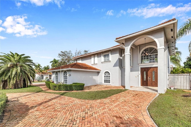 exterior space with a lawn