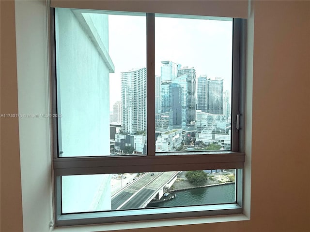 details featuring a view of city