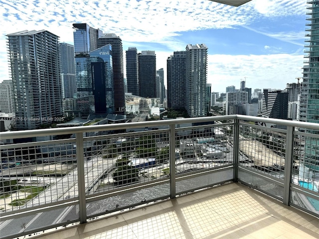 balcony with a city view