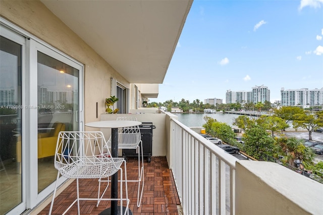 balcony with a water view