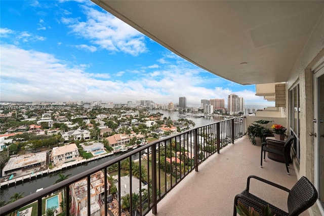 balcony with a water view