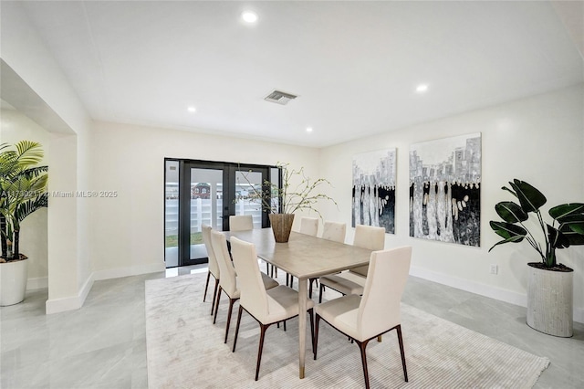 dining room with french doors