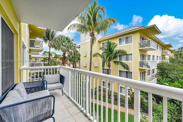 balcony featuring an outdoor living space