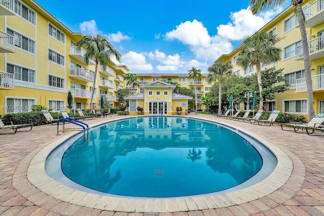 view of pool with a patio area