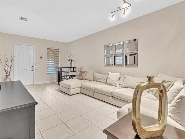 view of tiled living room