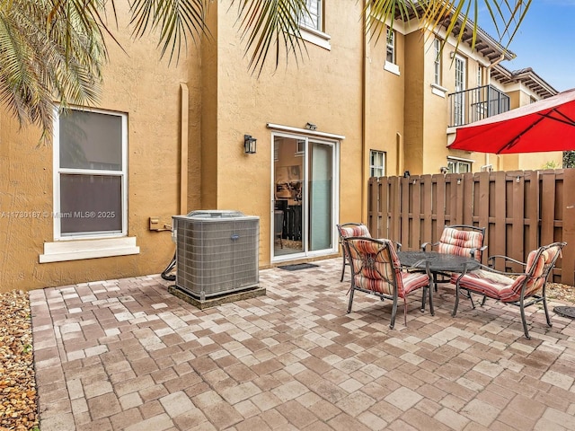 view of patio with central air condition unit