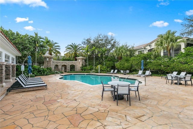 view of pool with a patio