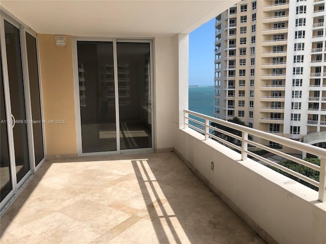 balcony with a water view