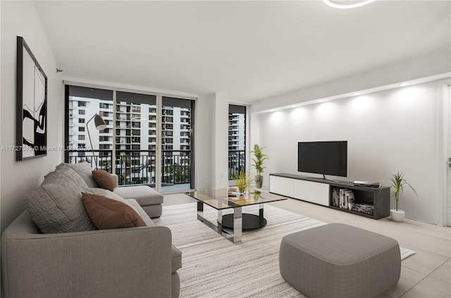 living room featuring expansive windows