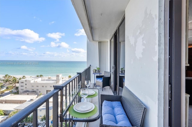 balcony with a water view