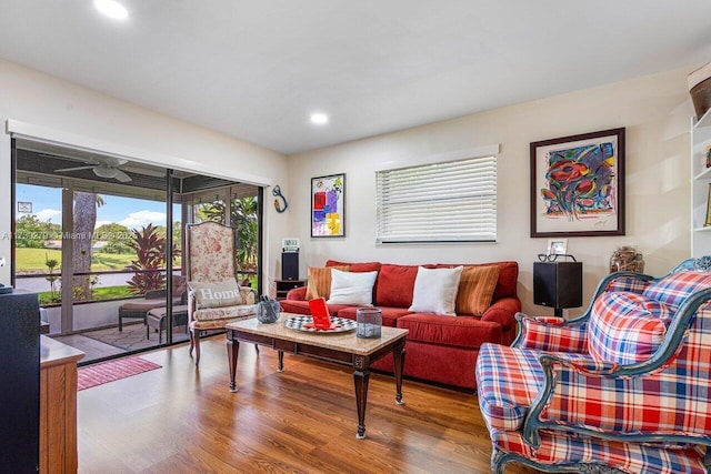 living room featuring hardwood / wood-style floors