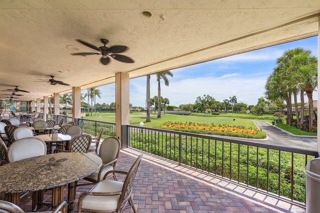 view of patio with ceiling fan