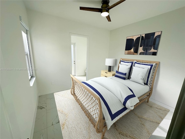 bedroom with ceiling fan