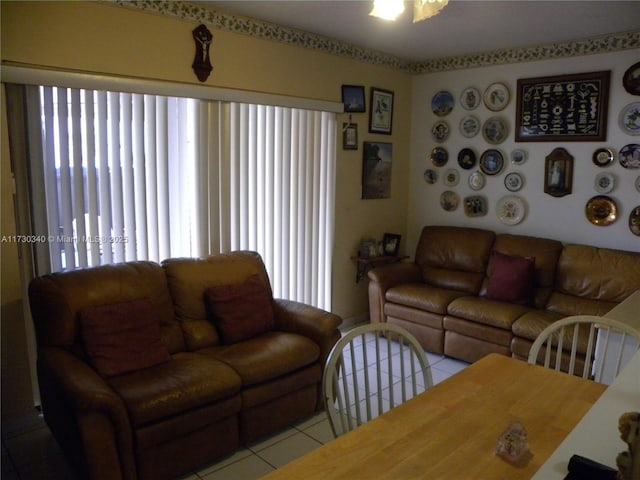 view of tiled living room