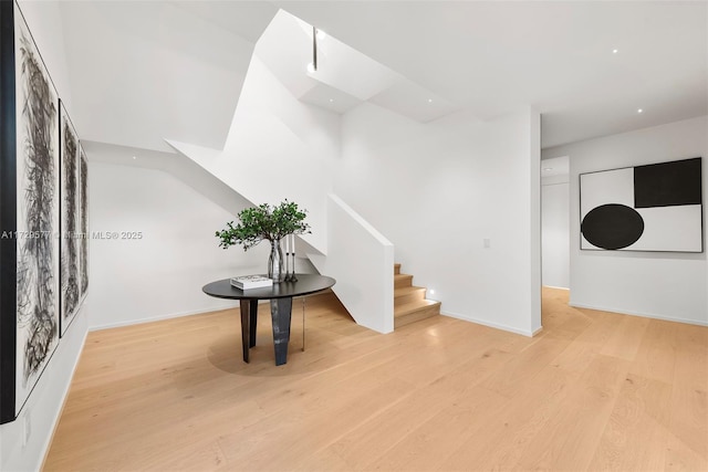 interior space featuring wood-type flooring