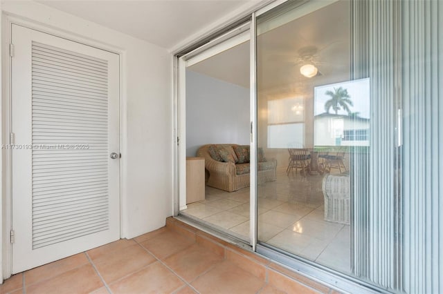 interior space with a patio area