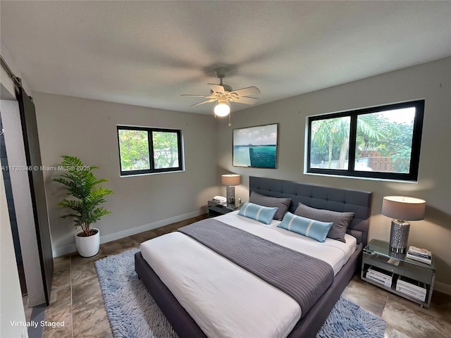 bedroom with ceiling fan