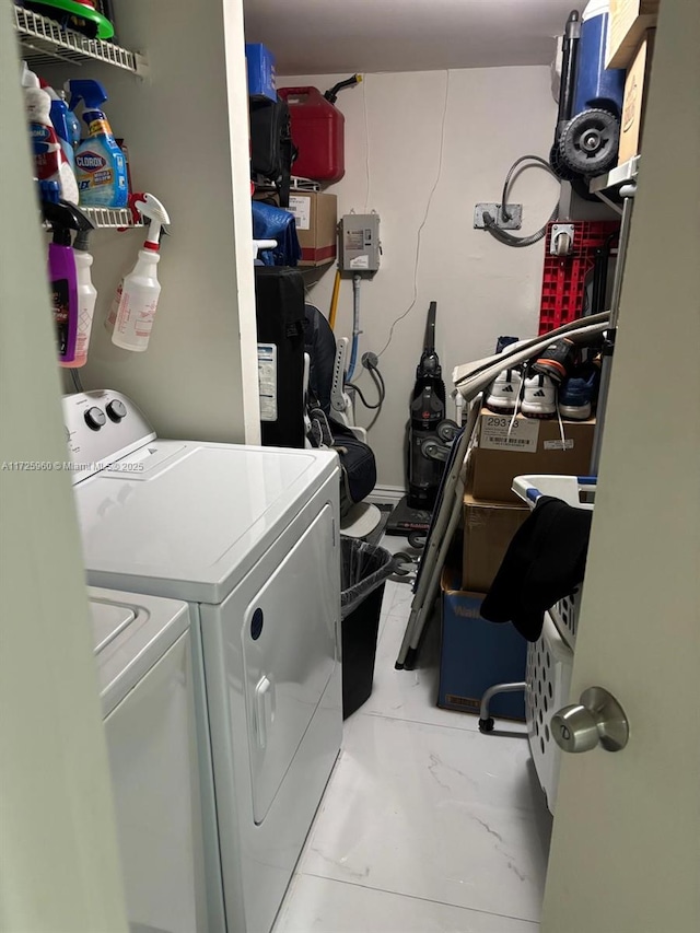 laundry area featuring washer and dryer