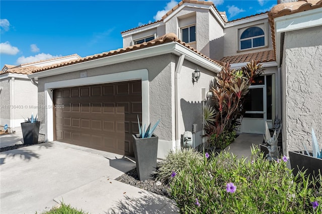 view of property exterior with a garage