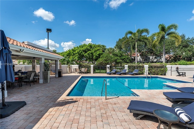 view of pool with a patio area