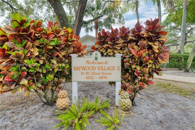 view of community sign