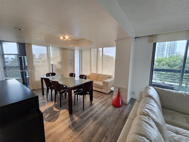 dining room with hardwood / wood-style floors