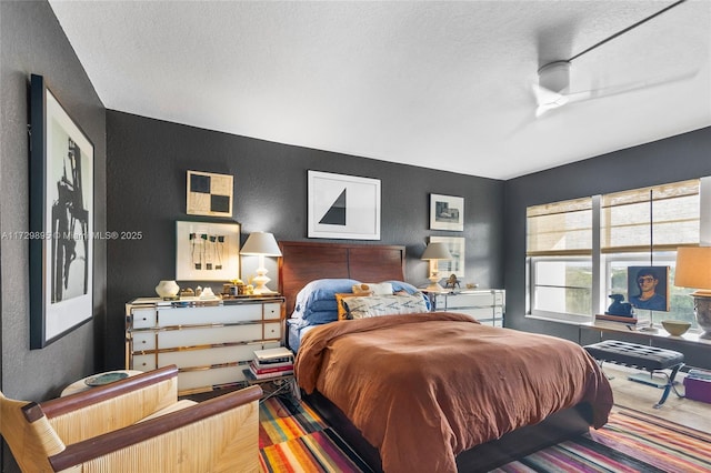 bedroom with a textured ceiling