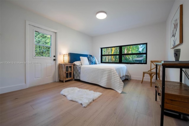 bedroom featuring light hardwood / wood-style floors