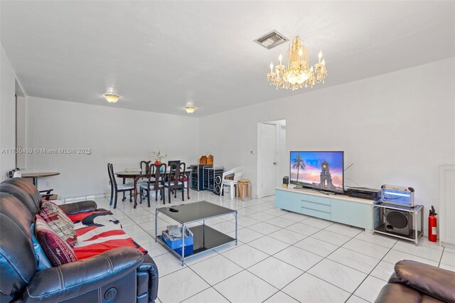 tiled bedroom featuring ceiling fan