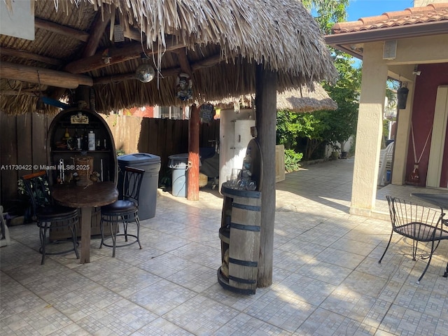 view of patio with a gazebo