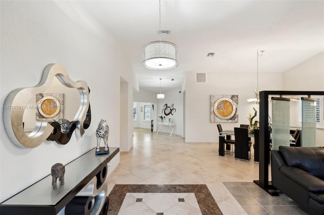 interior space with tile patterned floors