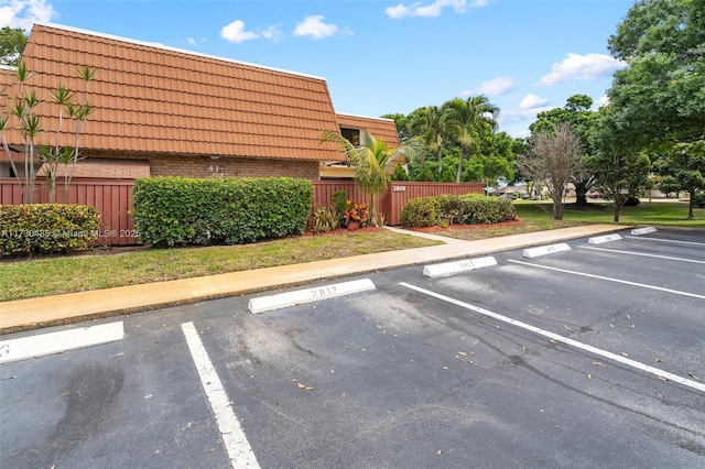 view of parking / parking lot