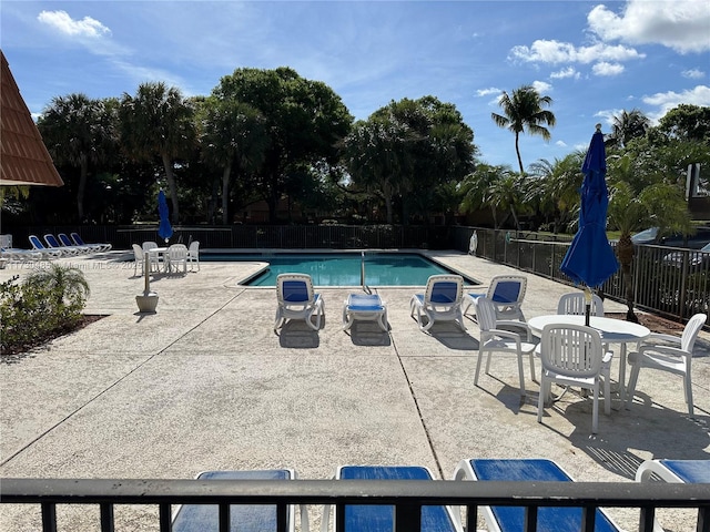 view of pool featuring a patio area