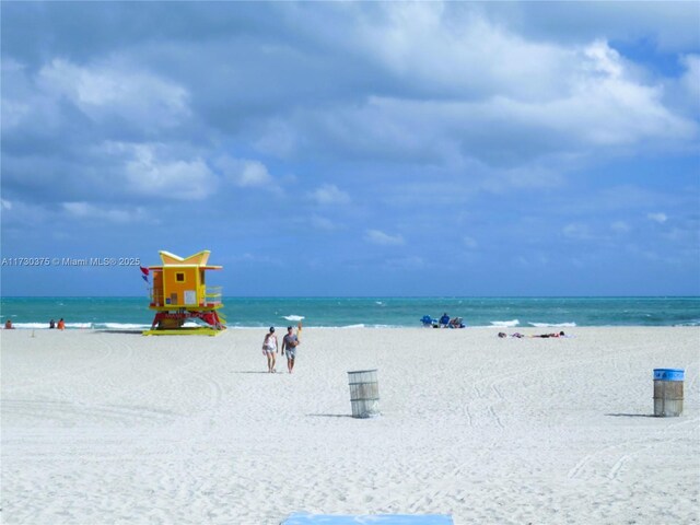 property view of water with a beach view