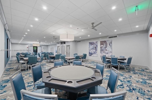 view of carpeted dining room