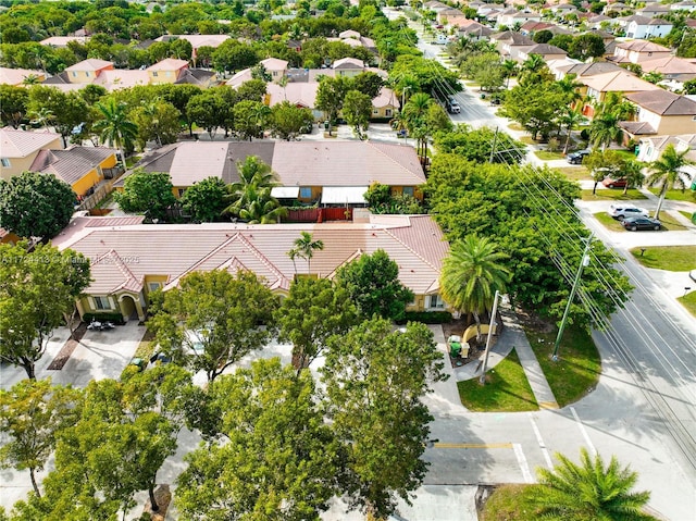 birds eye view of property with a residential view