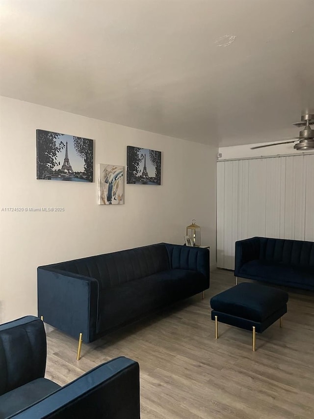 living room with hardwood / wood-style floors