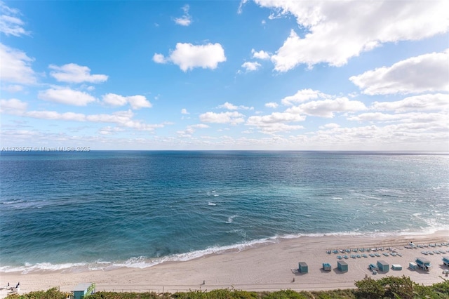 view of water feature featuring a beach view