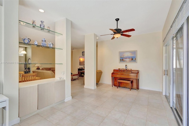 interior space with light tile patterned floors