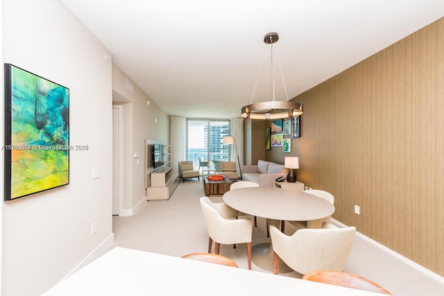 dining area with carpet floors