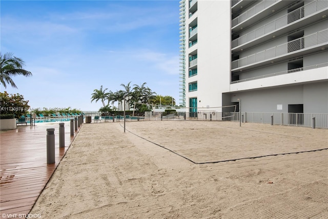 surrounding community featuring volleyball court