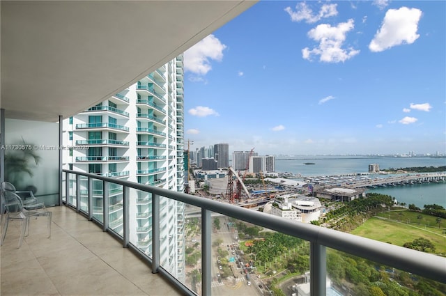 balcony with a water view