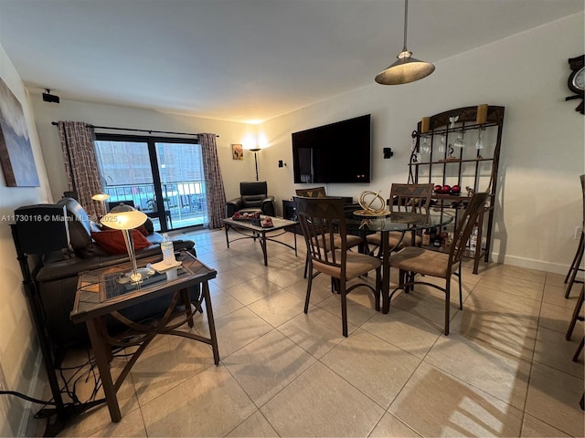 view of tiled dining area