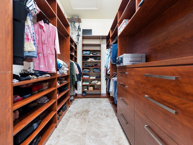 view of walk in closet