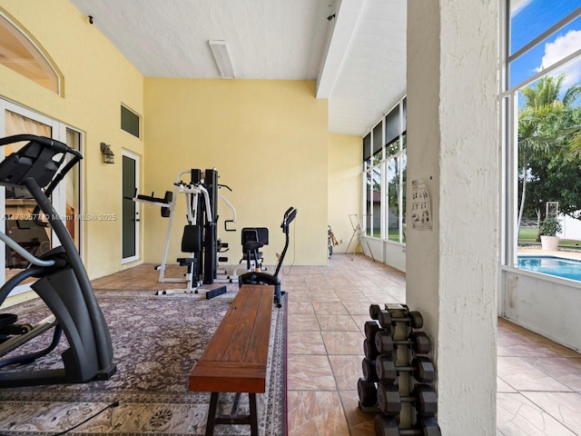 exercise room featuring a wealth of natural light