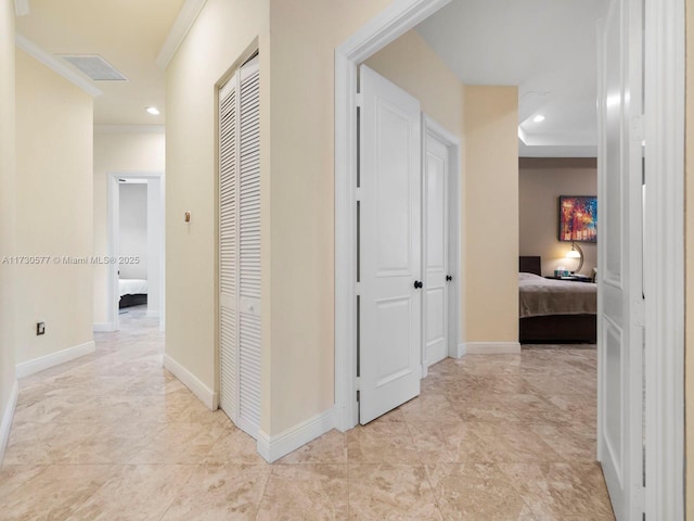 corridor with ornamental molding