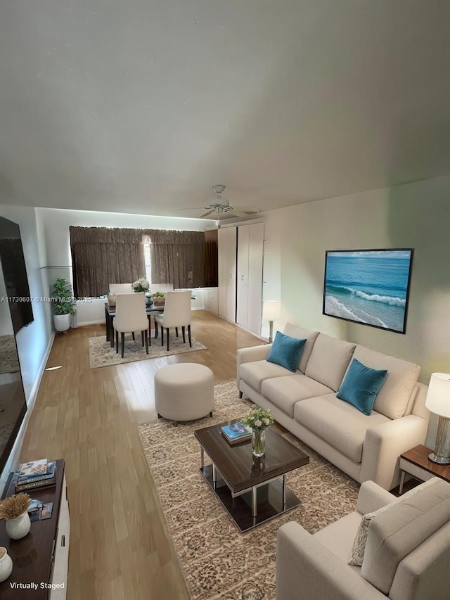 living room featuring light hardwood / wood-style flooring