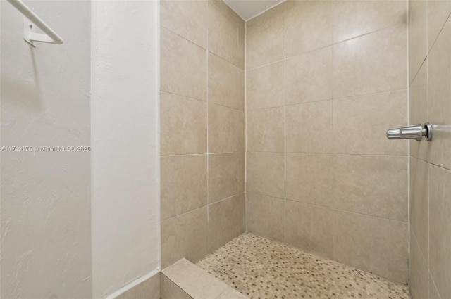 bathroom with tiled shower