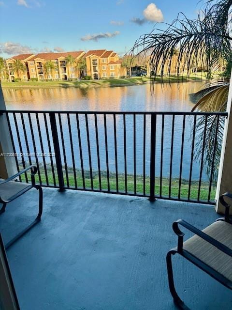 balcony with a water view