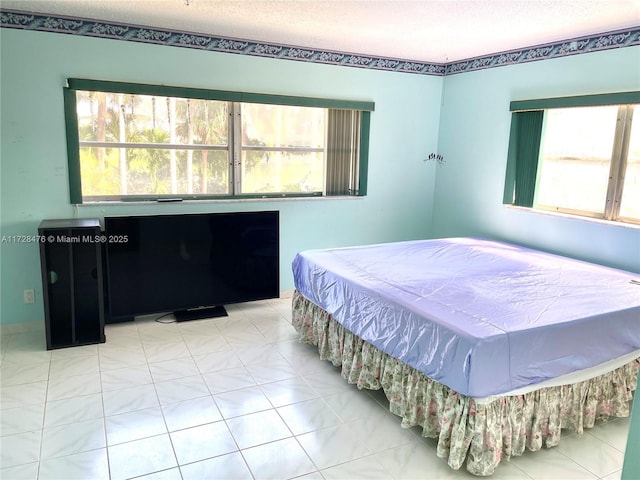 bedroom with a textured ceiling